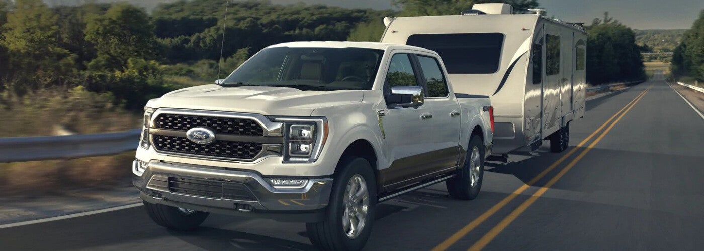 2021 Ford F-150 towing a trailer