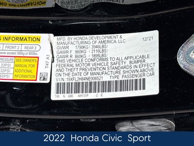 2022 Honda Civic Sport