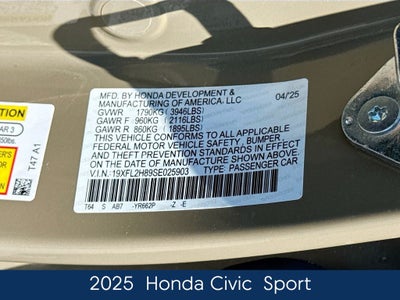 2025 Honda Civic Sport
