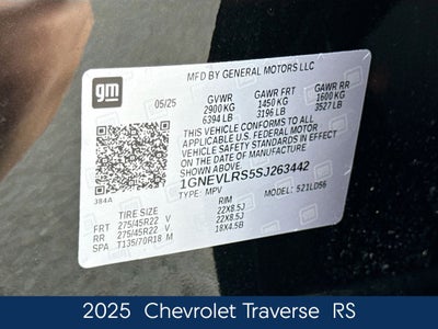 2025 Chevrolet Traverse RS