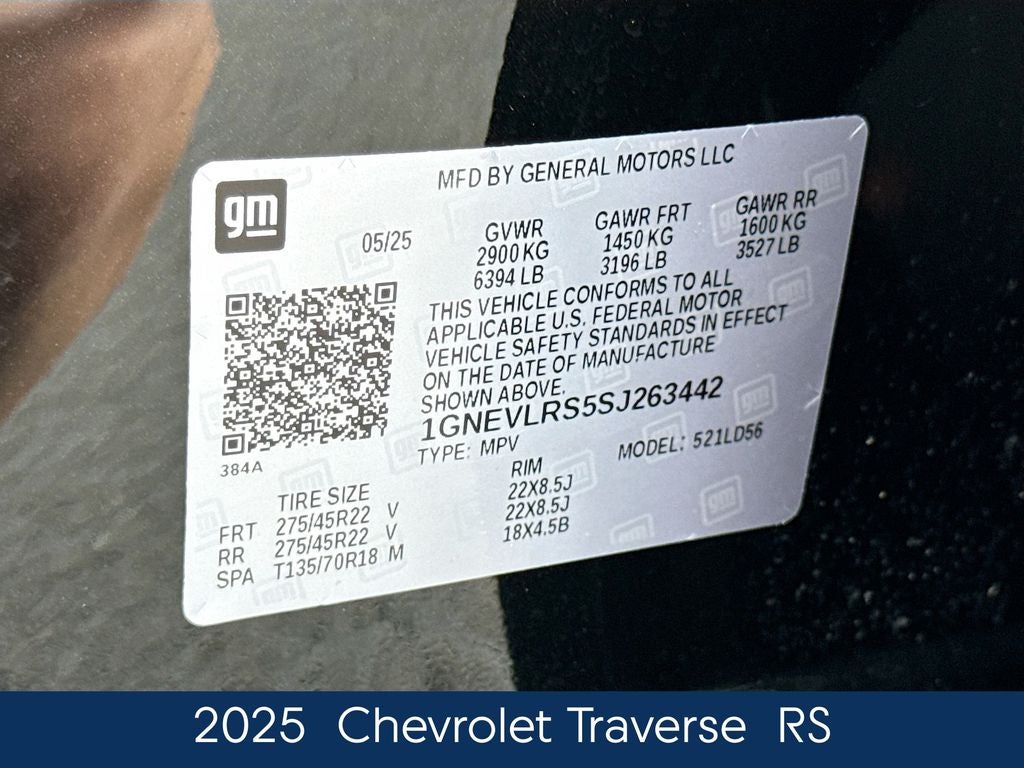 2025 Chevrolet Traverse RS