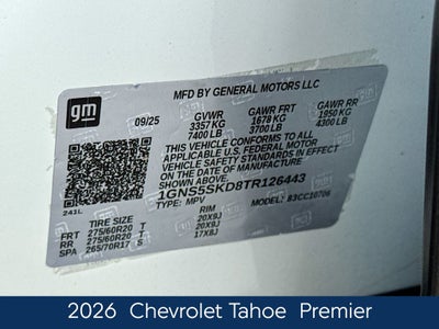 2026 Chevrolet Tahoe Premier