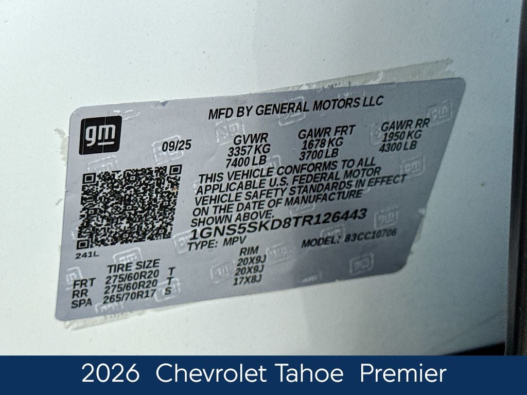 2026 Chevrolet Tahoe Premier