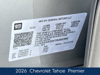 2026 Chevrolet Tahoe Premier