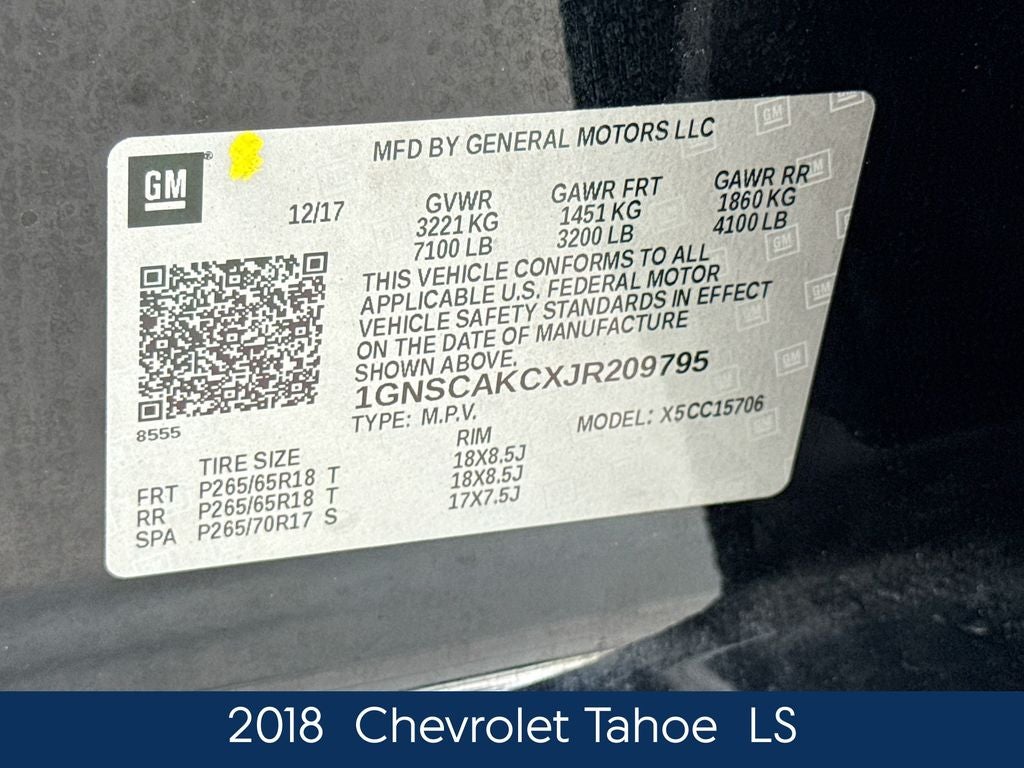 2018 Chevrolet Tahoe LS