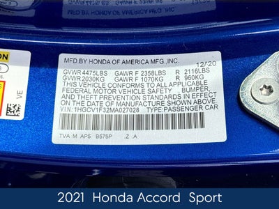 2021 Honda Accord Sport