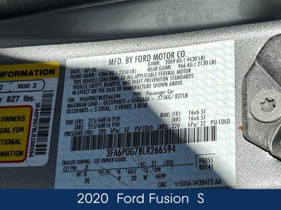 2020 Ford Fusion S