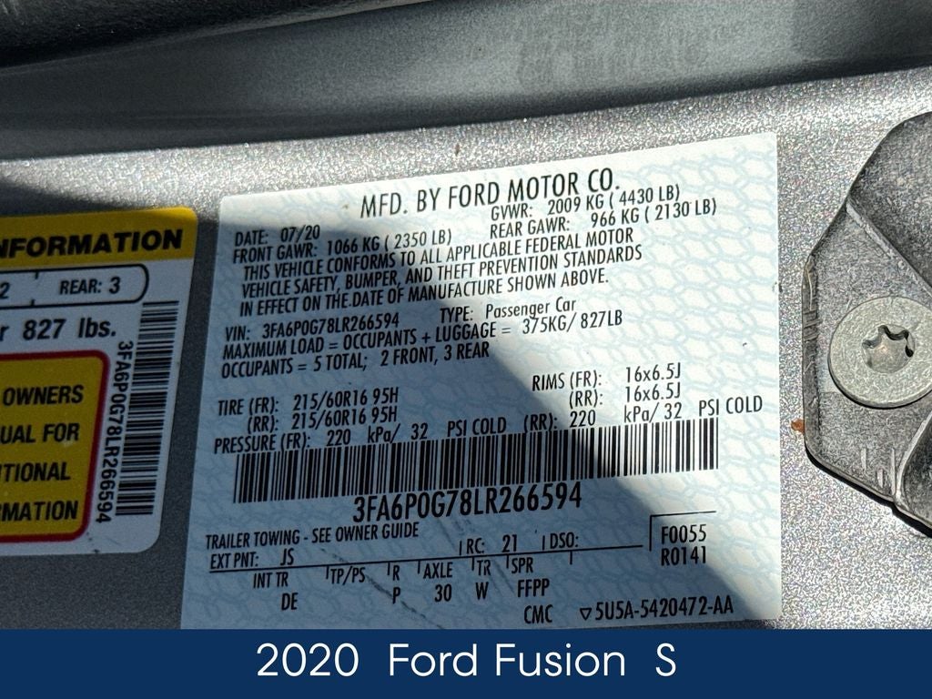 2020 Ford Fusion S