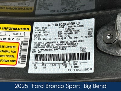 2025 Ford Bronco Sport Big Bend