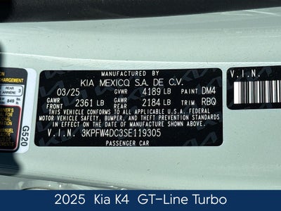 2025 Kia K4 GT-Line Turbo