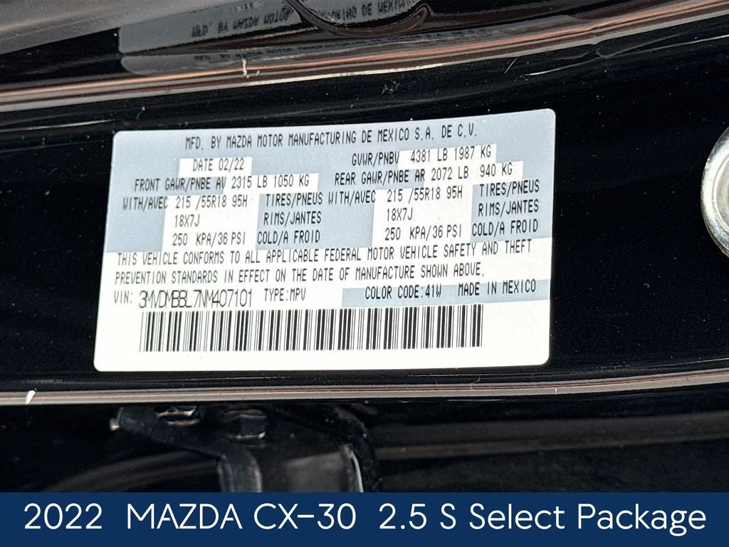 2022 Mazda Mazda CX-30 2.5 S Select Package