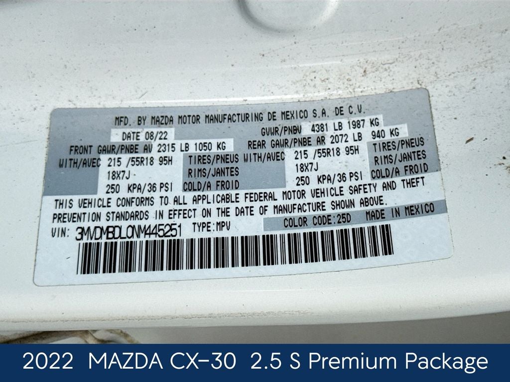 2022 Mazda Mazda CX-30 2.5 S Premium Package