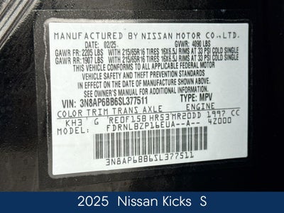 2025 Nissan Kicks S
