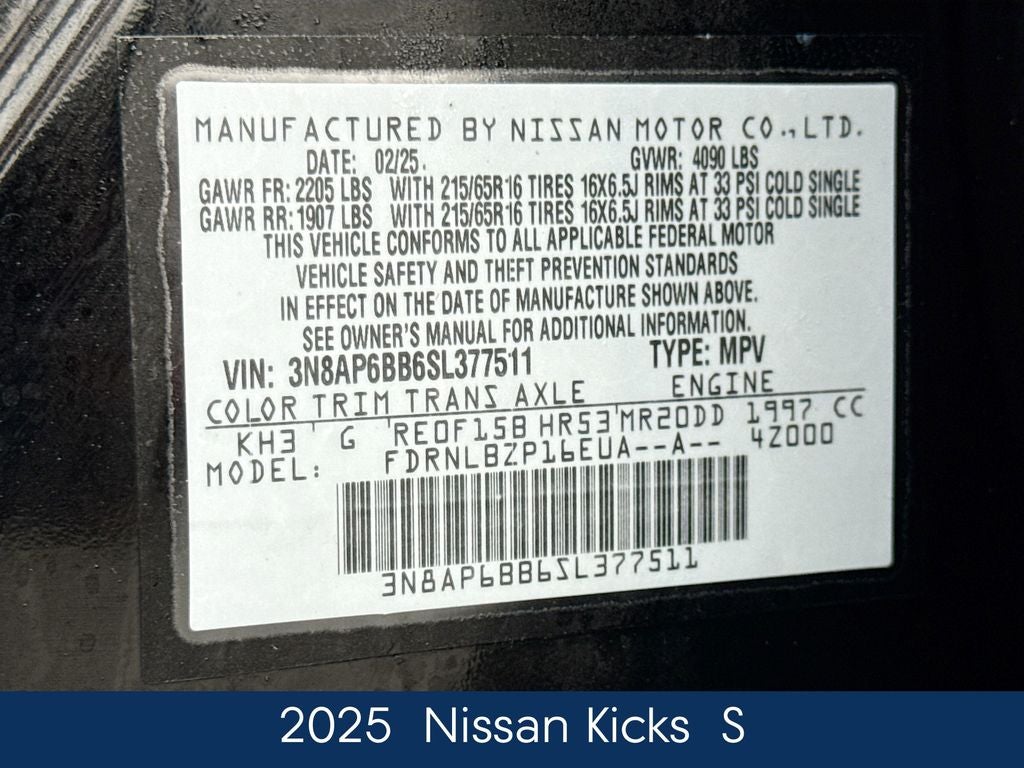 2025 Nissan Kicks S