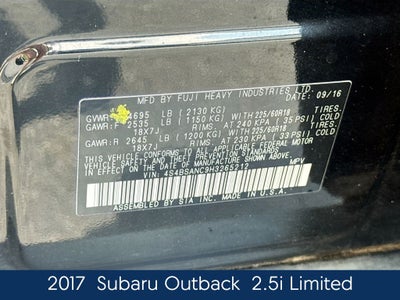 2017 Subaru Outback 2.5i Limited