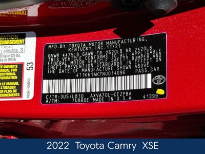 2022 Toyota Camry XSE