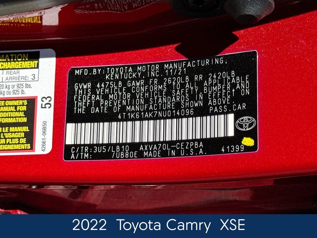 2022 Toyota Camry XSE
