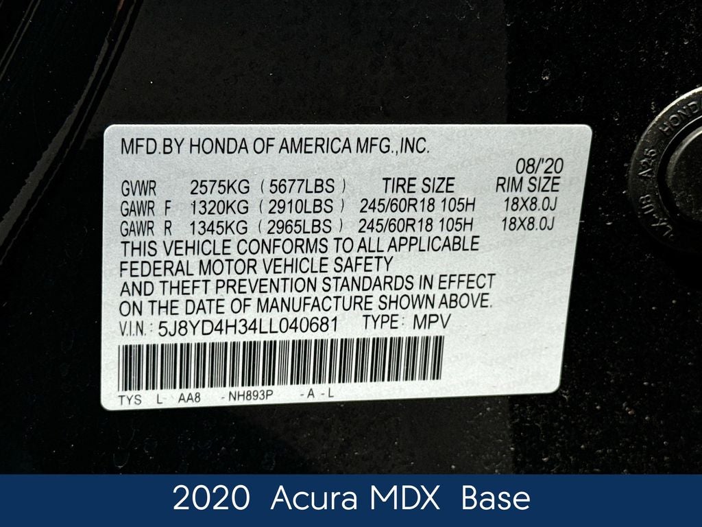2020 Acura MDX 3.5L SH-AWD