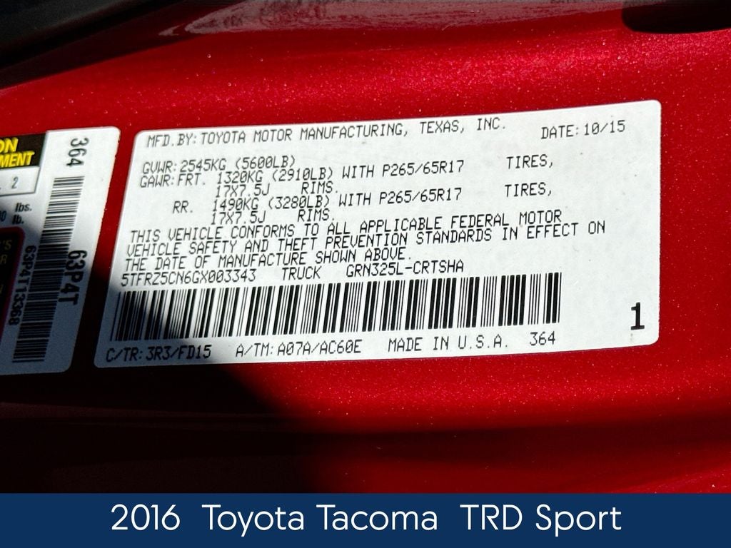 2016 Toyota Tacoma TRD Sport