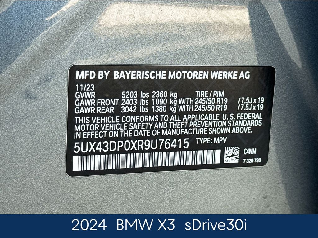 2024 BMW X3 sDrive30i