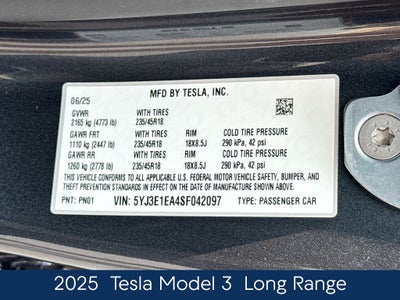 2025 Tesla Model 3 Long Range