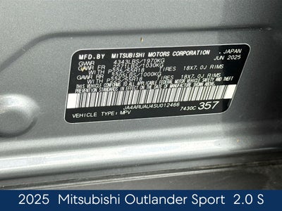 2025 Mitsubishi Outlander Sport 2.0 ES