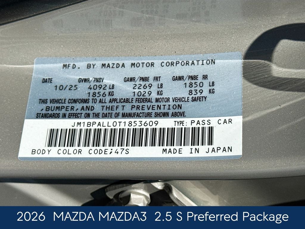 2026 Mazda Mazda3 2.5 S Preferred