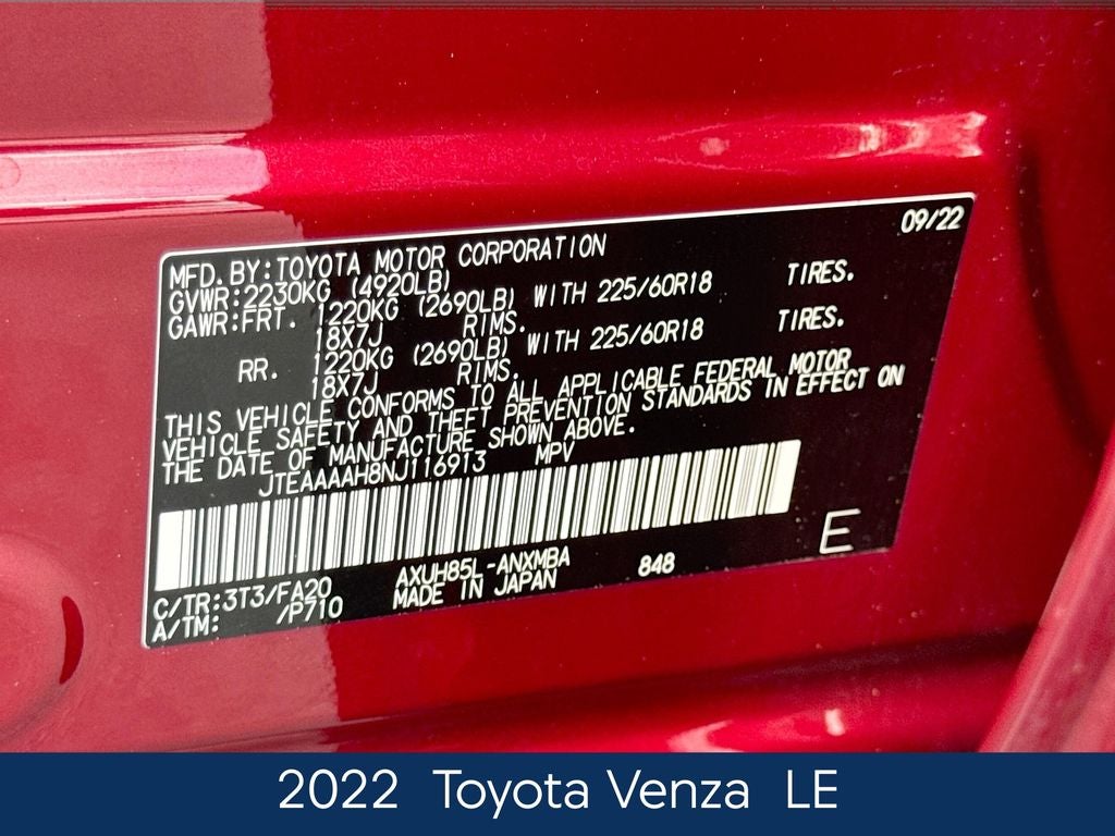2022 Toyota Venza LE