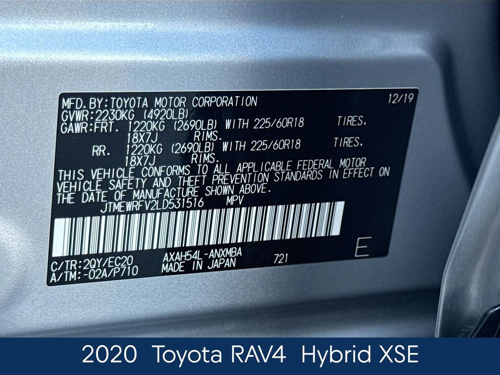 2020 Toyota RAV4 Hybrid XSE