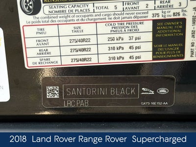 2018 Land Rover Range Rover 5.0L V8 Supercharged