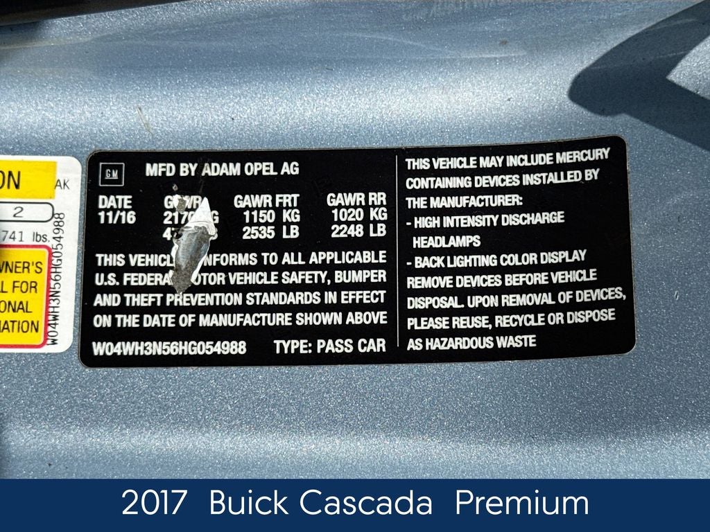 2017 Buick Cascada Premium