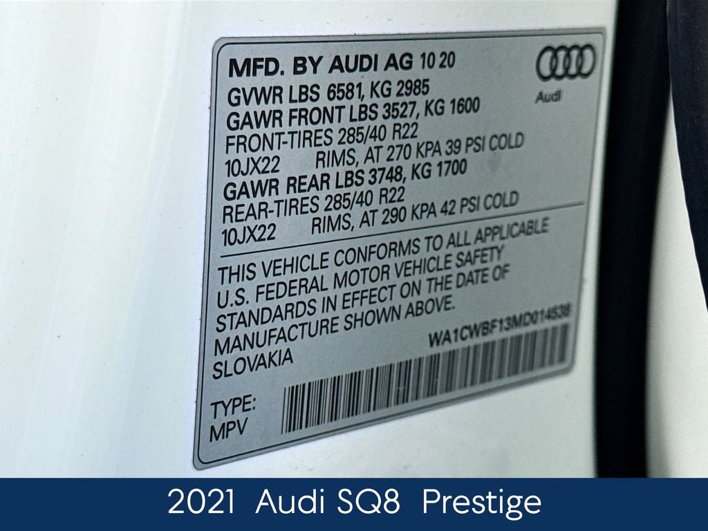 2021 Audi SQ8 4.0T Prestige quattro