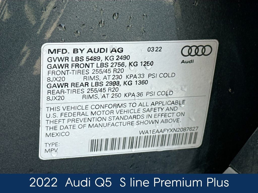 2022 Audi Q5 45 S line Premium quattro