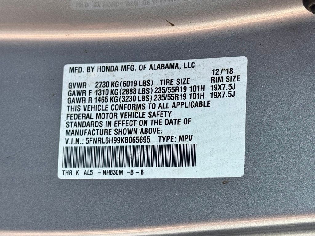 2019 Honda Odyssey Elite