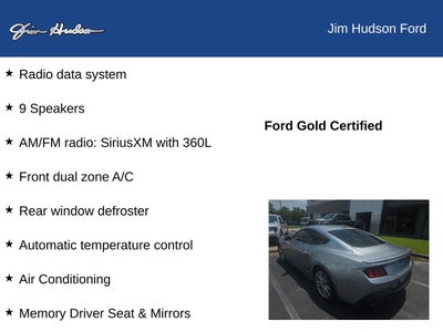 2024 Ford Mustang GT Premium CERTIFIED CO PILOT ASSIST + NAVI ACTIVE VALVE EXHA