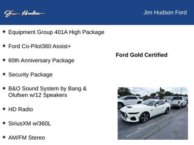 2025 Ford Mustang GT Premium FORD CERTIFIED 60TH ANNIVERSARY PACKAGE