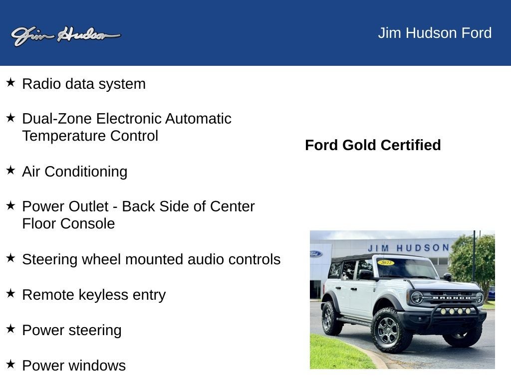 2022 Ford Bronco Big Bend FORD CERTIFIED MID PACKAGE CO PILOT 360