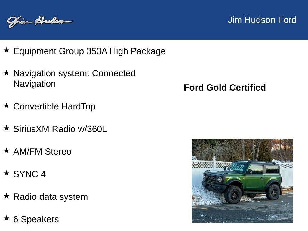 2022 Ford Bronco Wildtrak CERTIFIED NAVI HIGH PACKAGE