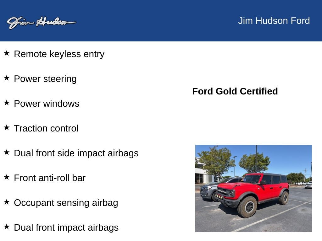 2023 Ford Bronco Big Bend GOLD CERTIFIED SASQUATCH PACKAGE