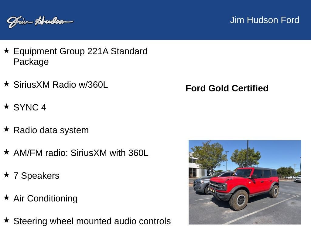 2023 Ford Bronco Big Bend GOLD CERTIFIED SASQUATCH PACKAGE