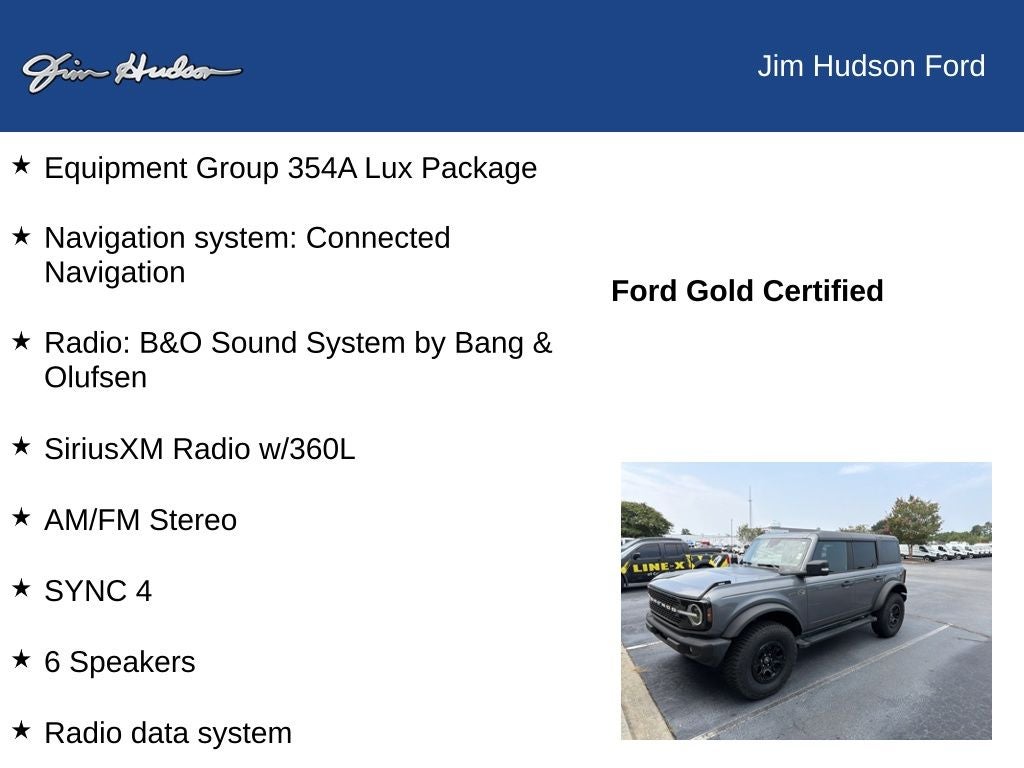 2022 Ford Bronco Wildtrak LUX PACKAGE HIGH PACKAGE 360 CAMERA