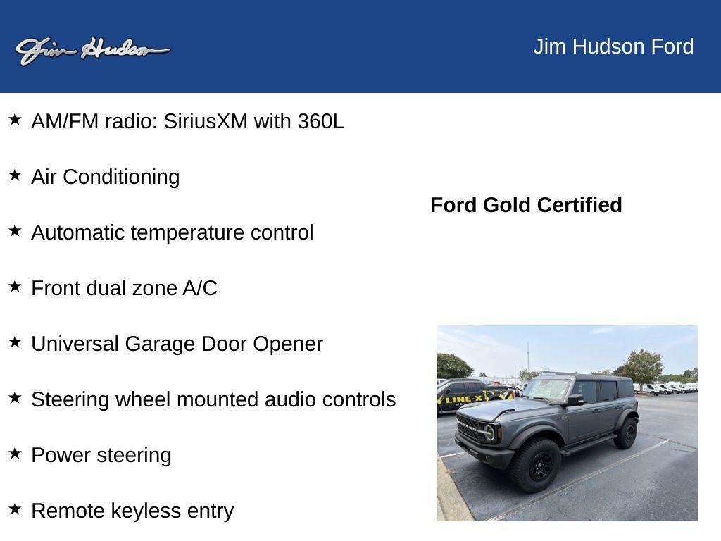 2022 Ford Bronco Wildtrak LUX PACKAGE HIGH PACKAGE 360 CAMERA