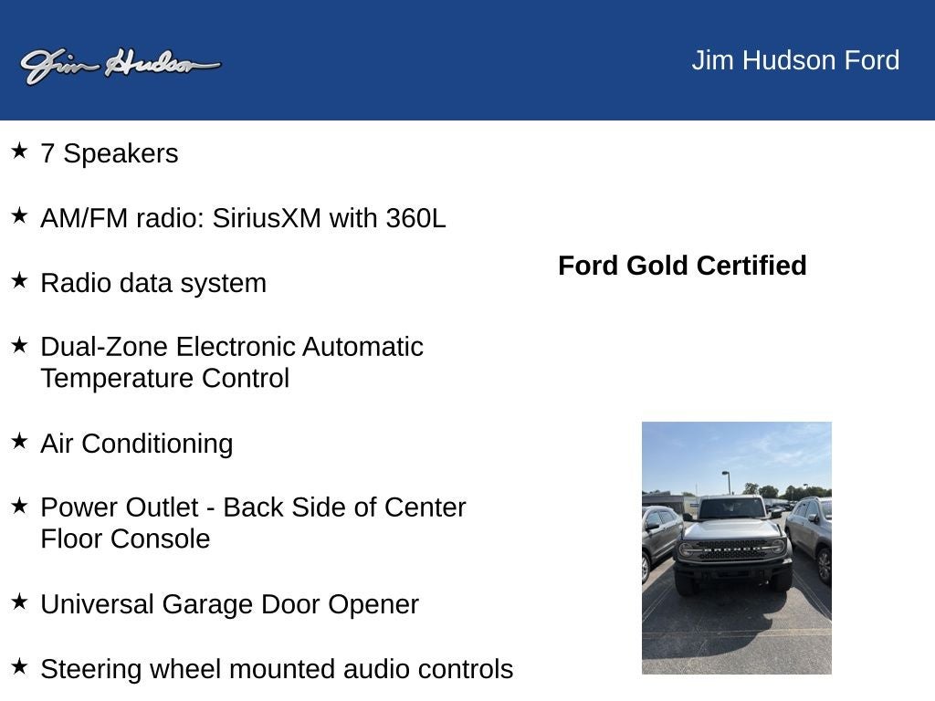2024 Ford Bronco Badlands FORD CERTIFIED SASQUATCH HIGH LUX MID PACKAGES