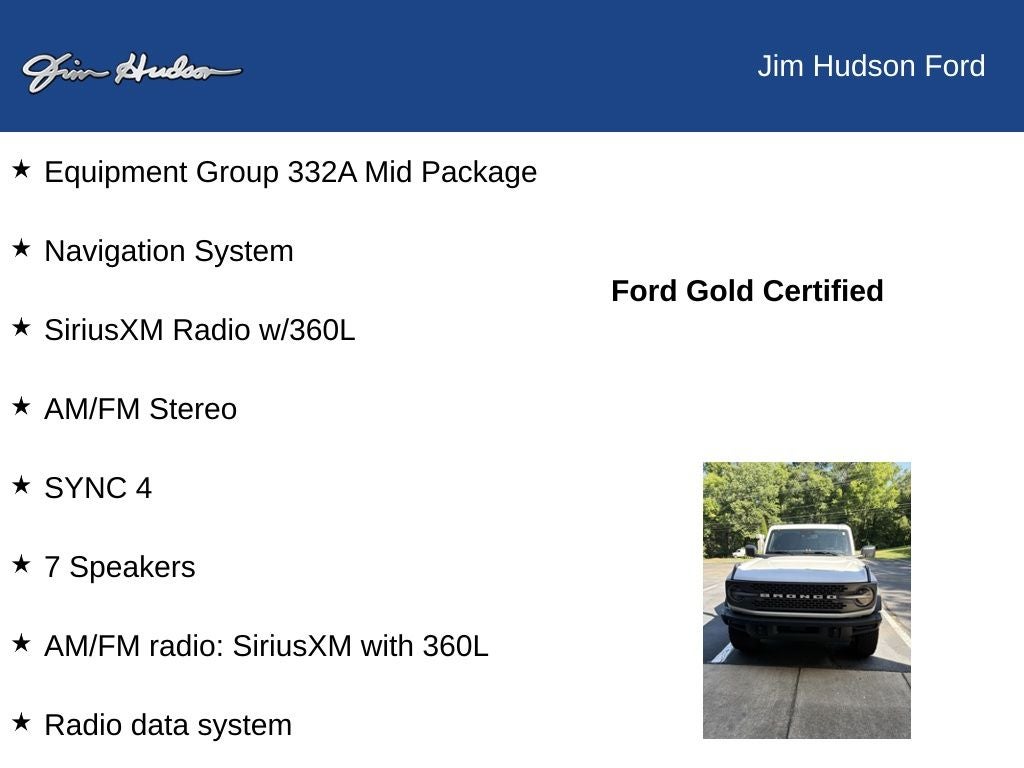 2024 Ford Bronco Badlands FORD CERTIFIED MID PACKAGE CO PILOT 360