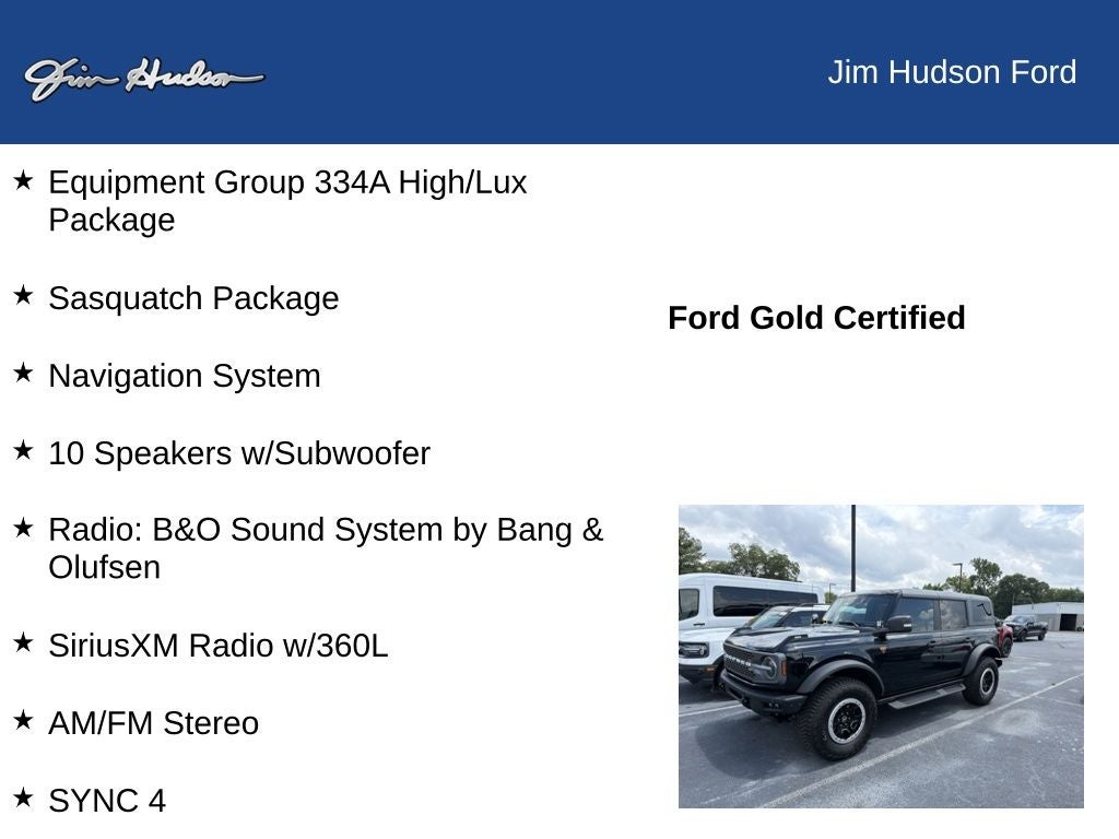 2024 Ford Bronco Badlands FORD CERTIFIED SASQUATCH 360 CAMERA