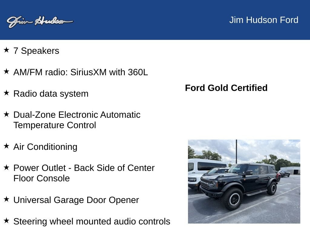 2024 Ford Bronco Badlands FORD CERTIFIED SASQUATCH 360 CAMERA