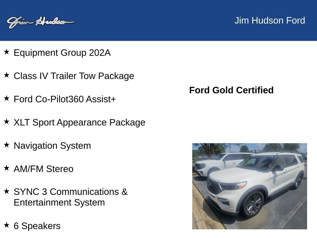 2022 Ford Explorer XLT FORD CERTIFIED NAVI CO PILOT 360 SPORT PACKAGE