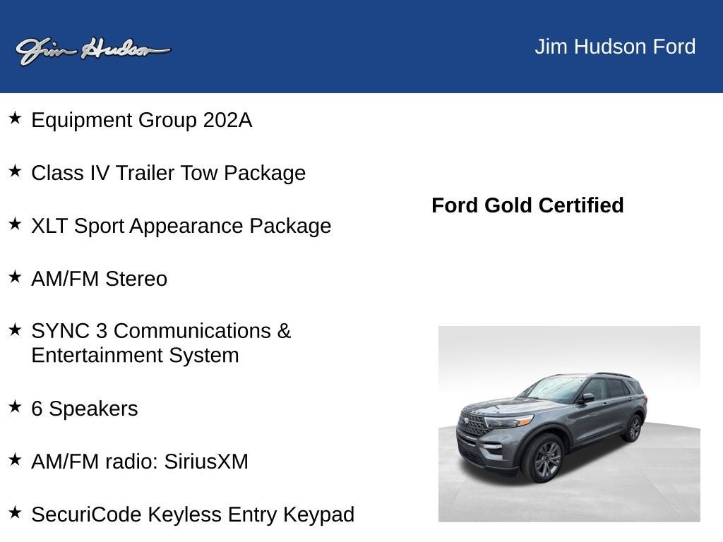2022 Ford Explorer XLT GOLD CERTIFIED SPORT PACKAGE 2ND ROW BUCKETS