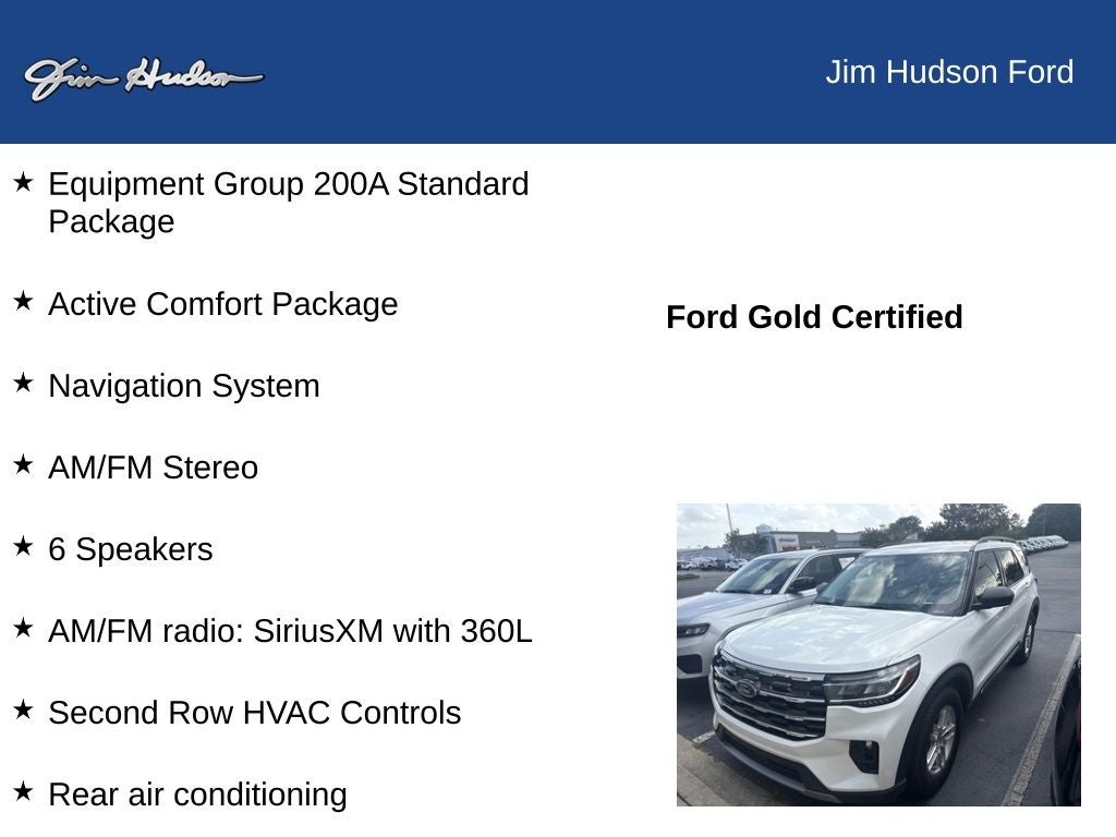 2025 Ford Explorer Active FORD CERTIFIED COMFORT PACKAGE
