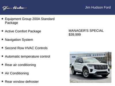 2025 Ford Explorer Active GOLD CERTIFIED COMFORT PACKAGE
